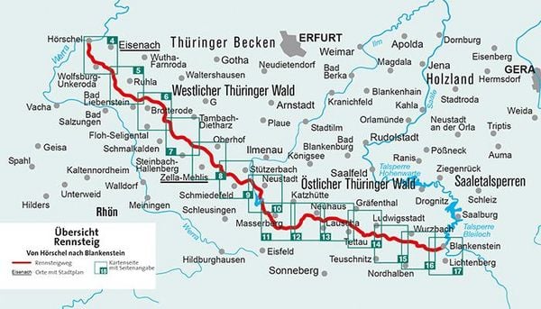 Produktbild: KOMPASS Wander-Tourenkarte Der Rennsteig 1:50.000