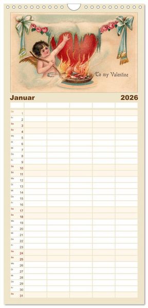 Produktbild: Familienplaner 2026 - Liebesboten mit 5 Spalten (Wandkalender, 21 x 45 cm) CALVENDO