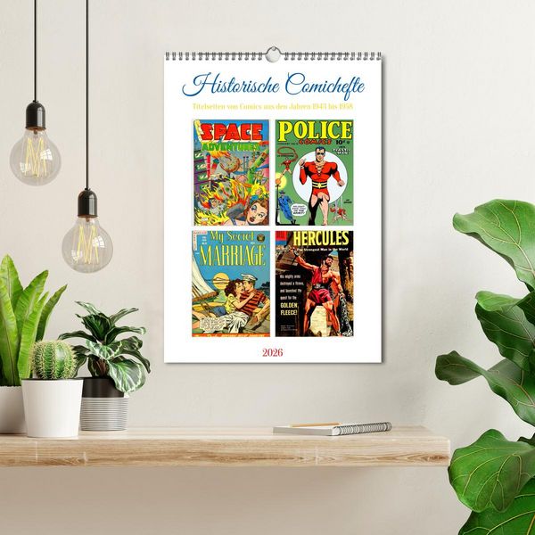 Produktbild: Historische Comichefte (Wandkalender 2026 DIN A3 hoch), CALVENDO Monatskalender