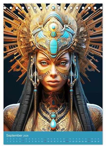 Produktbild: Antike Priesterinnen. Kunstvolle Fantasy-Portraits (Tischkalender 2026 DIN A5 hoch), CALVENDO Monatskalender