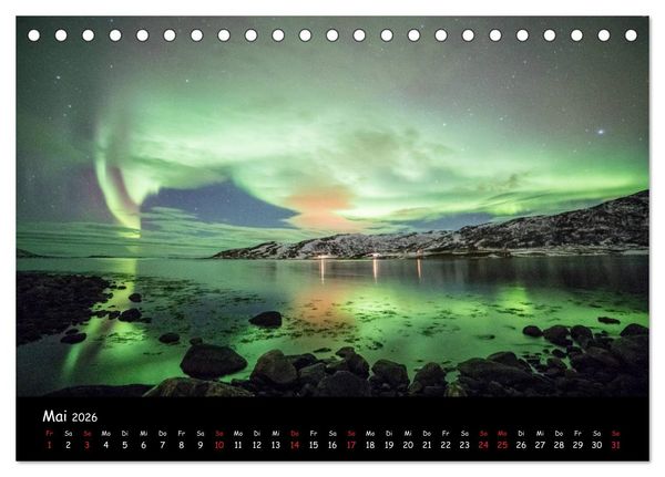 Produktbild: Nordlichtkalender (Tischkalender 2026 DIN A5 quer), CALVENDO Monatskalender