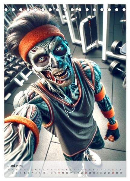 Produktbild: Zombie Selfies - Ein humorvoller Blick auf das untote Dasein (Tischkalender 2026 DIN A5 hoch), CALVENDO Monatskalender