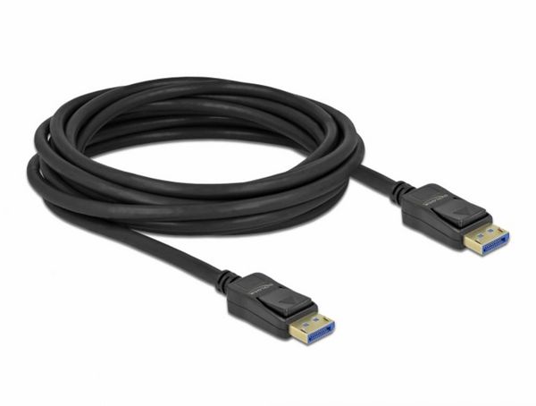 Produktbild: Delock DisplayPort Anschlusskabel DisplayPort Stecker 5 m Schwarz 80264 10K UHD, vergoldete Steckkontakte, dreifach geschirmt DisplayPort-Kabel