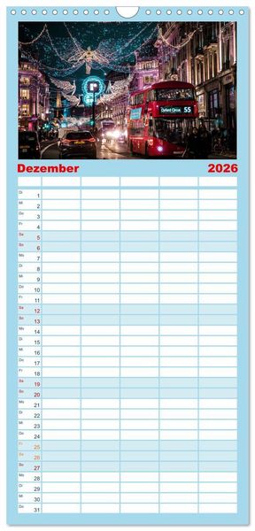 Produktbild: Familienplaner 2026 - London - Die faszinierende Hauptstadt Englands. mit 5 Spalten (Wandkalender, 21 x 45 cm) CALVENDO