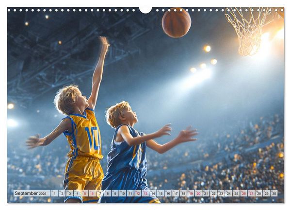 Produktbild: Basketball - Kids in Action (Wandkalender 2026 DIN A3 quer), CALVENDO Monatskalender