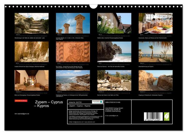 Produktbild: Zypern &ndash; Cyprus &ndash; Kypros (Wandkalender 2026 DIN A3 quer), CALVENDO Monatskalender