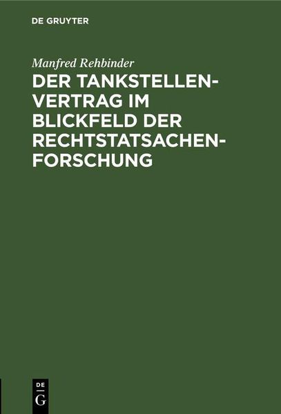 Produktbild: Der Tankstellenvertrag im Blickfeld der Rechtstatsachenforschung