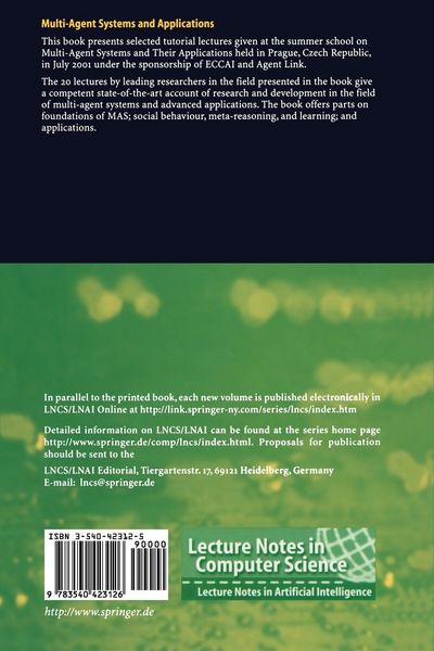 Produktbild: Multi-Agent Systems and Applications