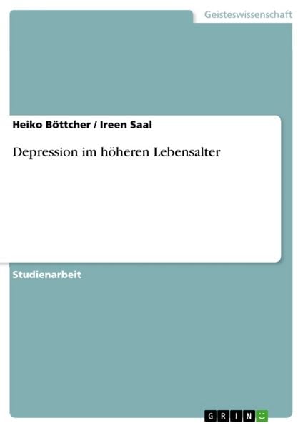 Produktbild: Depression im h&ouml;heren Lebensalter