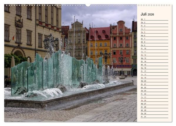 Produktbild: Breslau - Schlesiens Herz an der Oder (hochwertiger Premium Wandkalender 2026 DIN A2 quer), Kunstdruck in Hochglanz