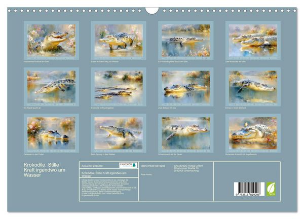 Produktbild: Krokodile. Stille Kraft irgendwo am Wasser (Wandkalender 2027 DIN A3 quer), CALVENDO Monatskalender