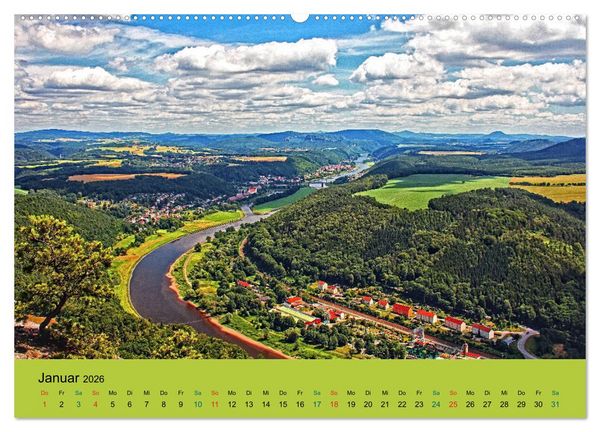 Produktbild: Im Elbsandstein - S&auml;chsisch-b&ouml;hmische Schweiz (Wandkalender 2026 DIN A2 quer), CALVENDO Monatskalender