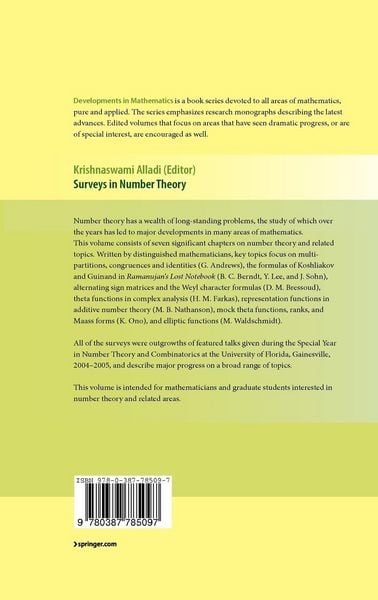 Produktbild: Surveys in Number Theory