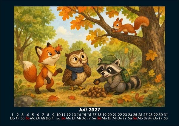 Produktbild: Waldtiere - Abenteuer im Jahreswald 2027 Fotokalender DIN A5