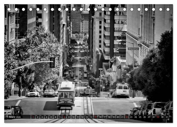 Produktbild: SAN FRANCISCO Monochrome Ansichten (Tischkalender 2026 DIN A5 quer), CALVENDO Monatskalender