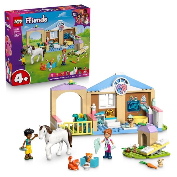 LEGO Friends 42696 Tierklinik, Lernspielzeug mit Mini Puppen