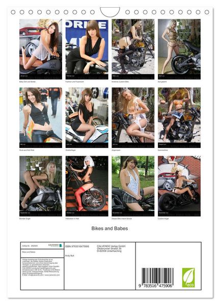 Produktbild: Bikes and Babes (Wandkalender 2026 DIN A4 hoch), CALVENDO Monatskalender
