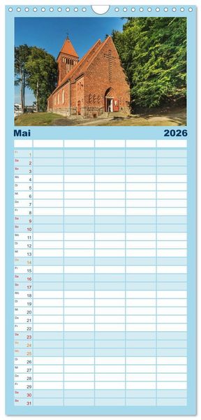 Produktbild: Familienplaner 2026 - Ostseebad Binz &ndash; Zeit f&uuml;r Erholung mit 5 Spalten (Wandkalender, 21 x 45 cm) CALVENDO