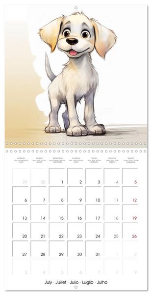 Produktbild: Chiens joyeux (Calendrier mural carr&eacute; 2026 30x30 cm) Calendrier double avec une page pour vos prises de notes