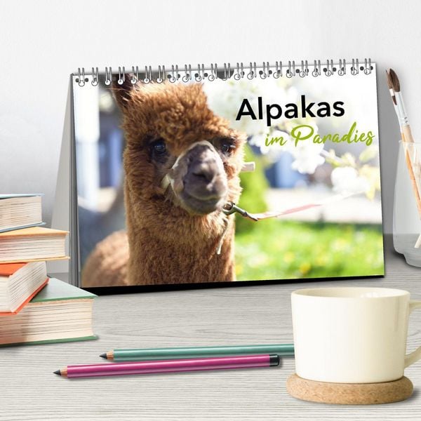 Produktbild: Alpakas im Paradies (Tischkalender 2026 DIN A5 quer), CALVENDO Monatskalender