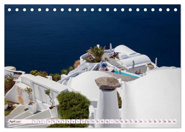 Produktbild: Santorini Island in the Light of the Aegean (Desk Calendar 2027 DIN A5 landscape), CALVENDO 12 Month DeskCalendar