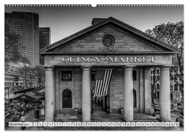 Produktbild: BOSTON Monochrome Stadtansichten (hochwertiger Premium Wandkalender 2026 DIN A2 quer), Kunstdruck in Hochglanz