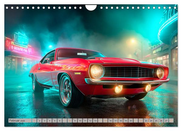Produktbild: Amerikas rollende Legenden &ndash; Retro-Design trifft Nostalgie (Wandkalender 2026 DIN A4 quer), CALVENDO Monatskalender