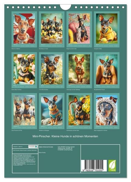 Produktbild: Mini-Pinscher. Kleine Hunde in sch&ouml;nen Momenten (Wandkalender 2027 DIN A4 hoch), CALVENDO Monatskalender