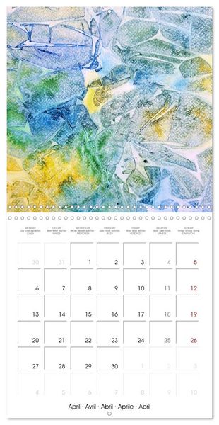Produktbild: Emerald Waves - Watercolour experiments in green and blue (Wall Calendar 2026 12 &times; 12 Inch) CALVENDO 12 Month Wall Calendar