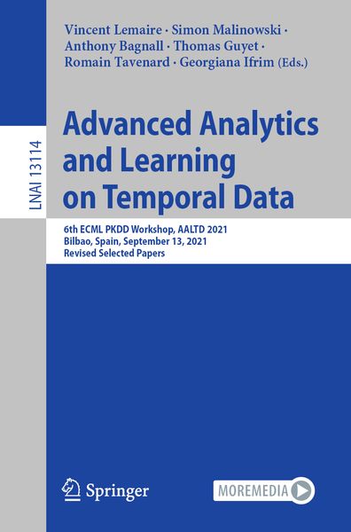 Produktbild: Advanced Analytics and Learning on Temporal Data
