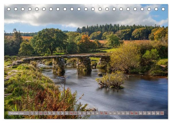 Produktbild: Dartmoor, herbe Sch&ouml;nheit im S&uuml;den Englands (Tischkalender 2026 DIN A5 quer), CALVENDO Monatskalender