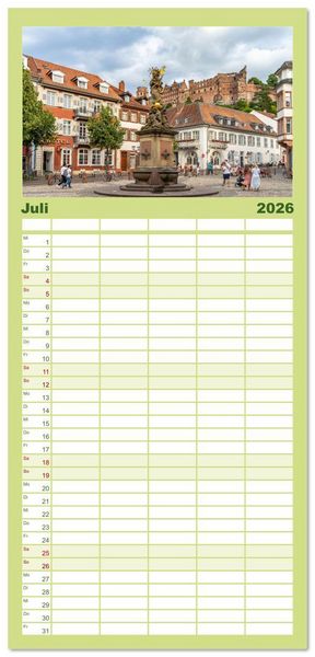 Produktbild: Familienplaner 2026 - Deutschlands sch&ouml;nste Altst&auml;dte - Baden-W&uuml;rttemberg mit 5 Spalten (Wandkalender, 21 x 45 cm) CALVENDO