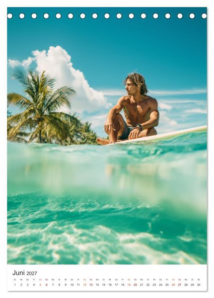 Produktbild: Karibik Surfer (Tischkalender 2027 DIN A5 hoch), CALVENDO Monatskalender