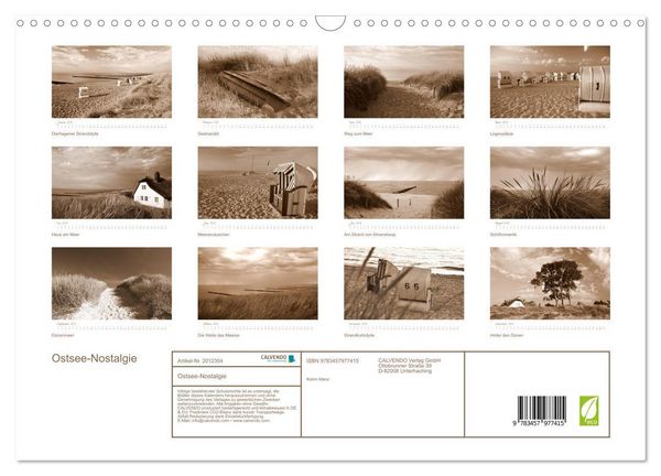 Produktbild: Ostsee-Nostalgie (Wandkalender 2026 DIN A3 quer), CALVENDO Monatskalender
