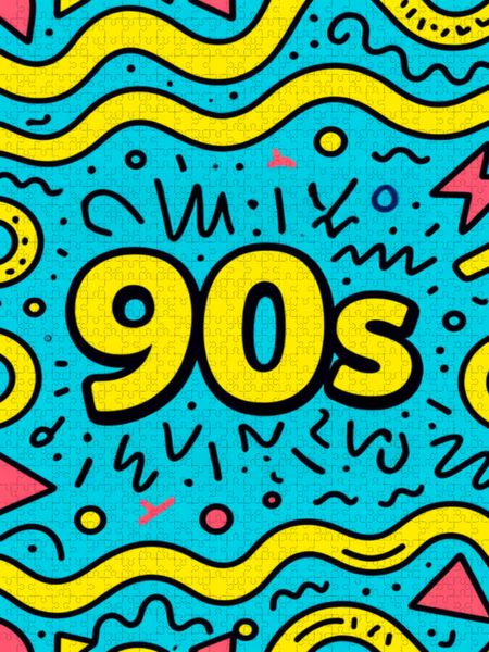 Produktbild: CALVENDO Puzzle P90s Pop Neon Patterns Fresh Pop Culture Fresh Pop Culture | 1000 Teile Lege-Gr&ouml;&szlig;e 64x48cm Foto-Puzzle f&uuml;r gl&uuml;ckliche Stunden