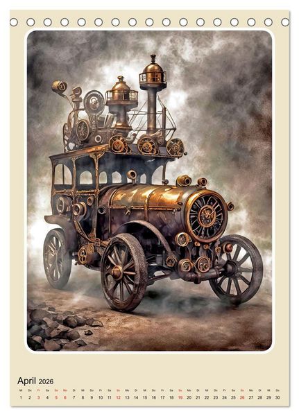 Produktbild: Steampunk Mobilit&auml;t (Tischkalender 2026 DIN A5 hoch), CALVENDO Monatskalender