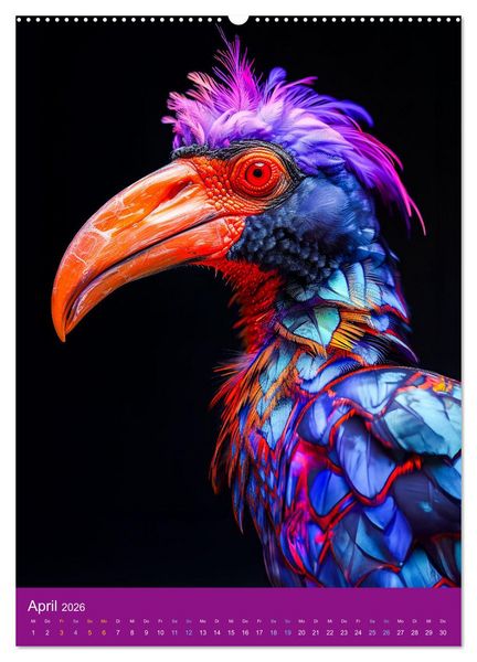 Produktbild: Neon-Evolution - Fluoreszierende Fantasietiere der KI-Welt (hochwertiger Premium Wandkalender 2026 DIN A2 hoch), Kunstdruck in Hochglanz