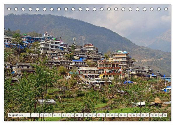 Produktbild: Wohnen im HIMALAYA (Tischkalender 2026 DIN A5 quer), CALVENDO Monatskalender