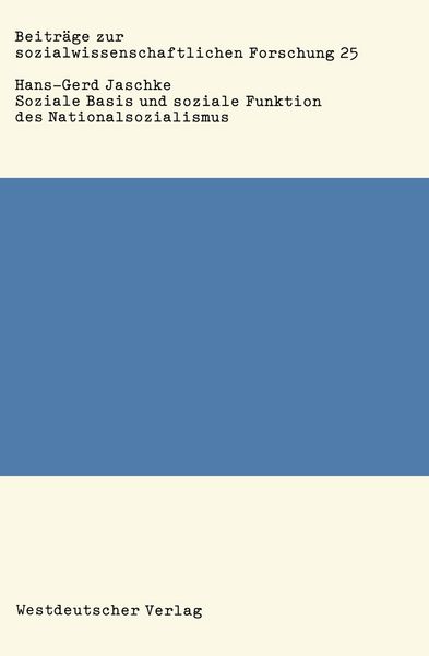Produktbild: Soziale Basis und soziale Funktion des Nationalsozialismus