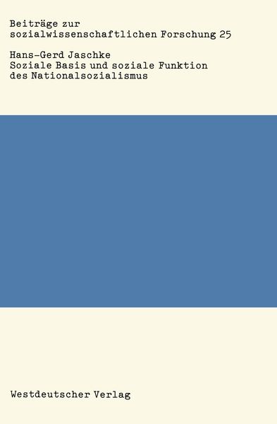 Produktbild: Soziale Basis und soziale Funktion des Nationalsozialismus