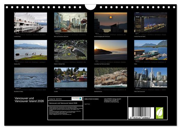 Produktbild: Vancouver und Vancouver Island 2026 (Wandkalender 2026 DIN A4 quer), CALVENDO Monatskalender