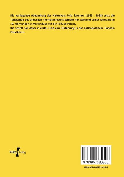 Produktbild: Das politische System des j&uuml;ngeren Pitt und die zweite Teilung Polens