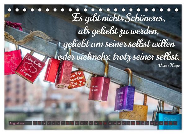 Produktbild: Liebesschl&ouml;sser, Ich liebe Dich (Tischkalender 2026 DIN A5 quer), CALVENDO Monatskalender