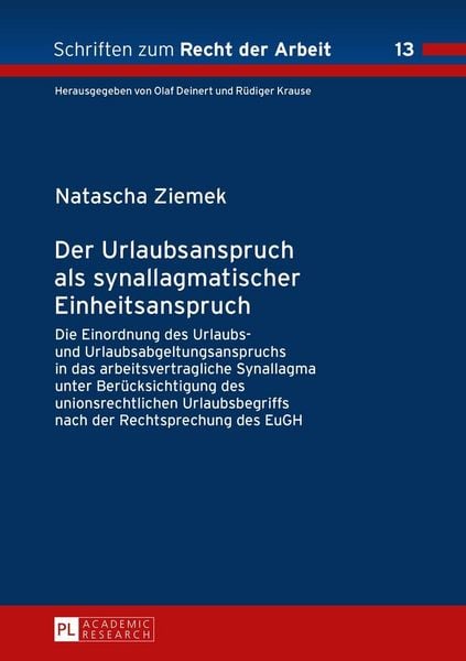 Produktbild: Der Urlaubsanspruch als synallagmatischer Einheitsanspruch