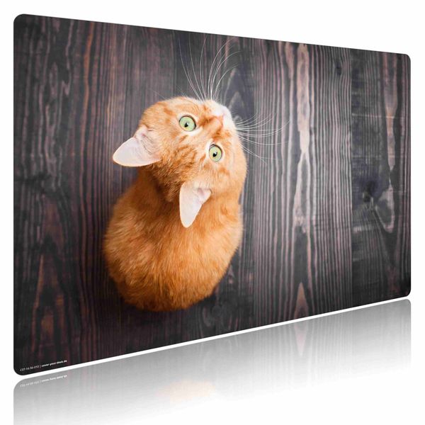 Produktbild: Cover-your-desk Schreibtischunterlage f&uuml;r Kinder und Erwachsene Orange Katze, aus hochwertigem Vinyl , 60 x 40 cm