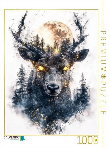 Produktbild: CALVENDO Puzzle Hirsch | 1000 Teile Lege-Gr&ouml;&szlig;e 64x48cm Foto-Puzzle f&uuml;r gl&uuml;ckliche Stunden