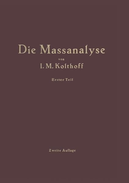 Produktbild: Die Theoretischen Grundlagen der Massanalyse