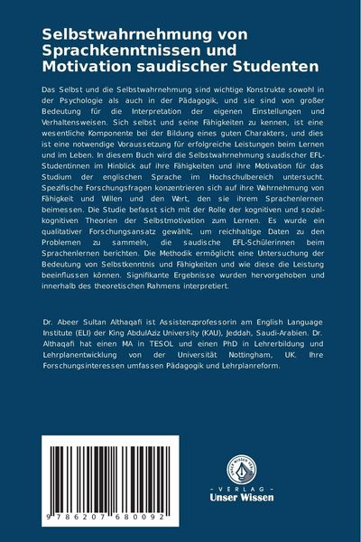 Produktbild: Selbstwahrnehmung von Sprachkenntnissen und Motivation saudischer Studenten
