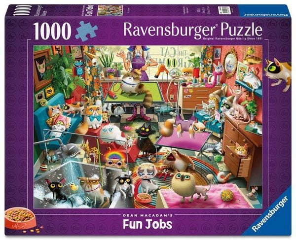 Produktbild: Erwachsenenpuzzle 1000 Teile - Dean MacAdam: Der Katzenfriseur