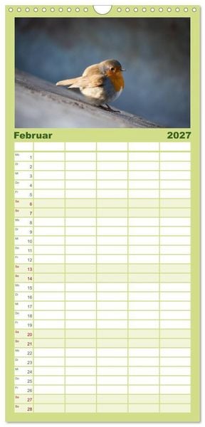 Produktbild: Familienplaner 2027 - Tierkalender 2027 mit 5 Spalten (Wandkalender, 21 x 45 cm) CALVENDO